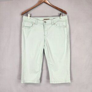 Nine West Vintage America Skimmer Shorts Women's 31 Denim Mint Green Stretch